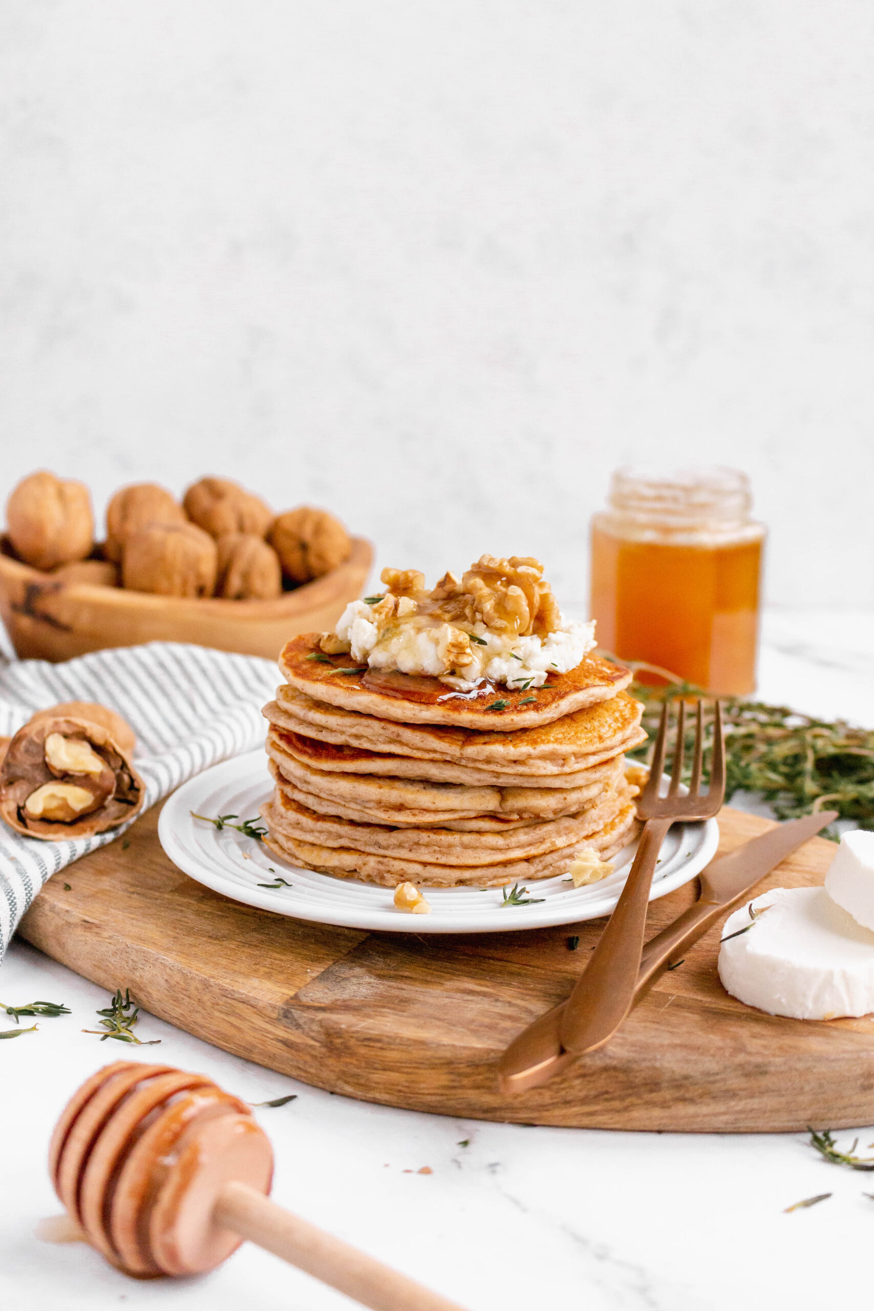 Goat cheese pancakes