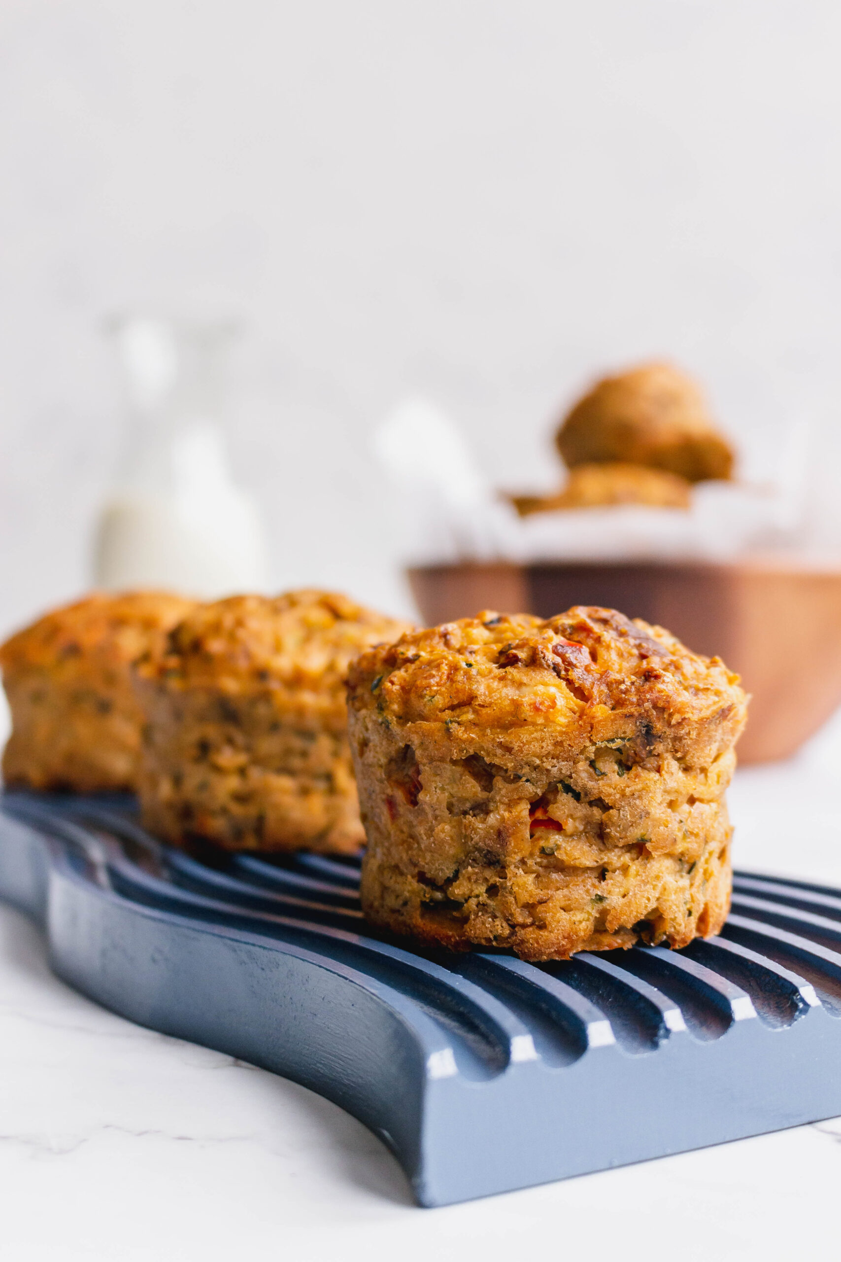 Savory zucchini mushroom muffins