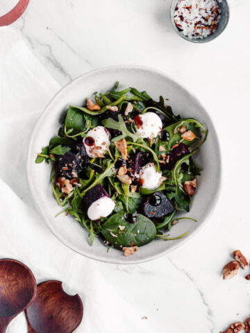 Roasted beetroot and greens salad cover